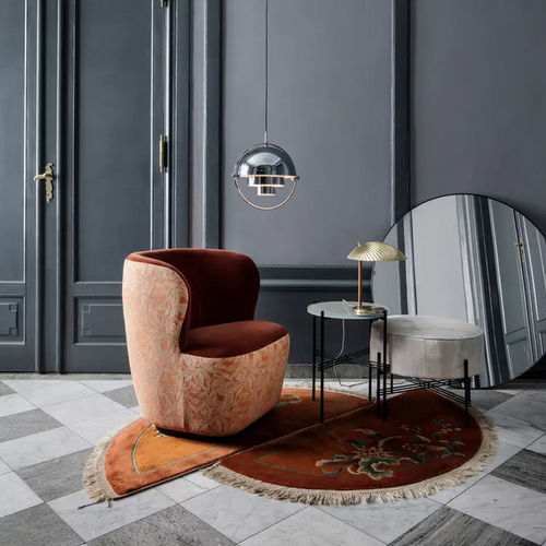 Pouf contemporain - TS - GUBI - en métal / en tissu / rond