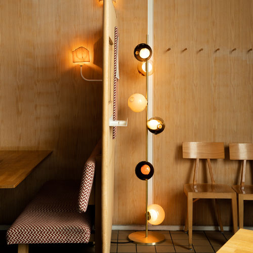 Lampe sur pied - 28 SERIES - BOCCI - en laiton / en verre soufflé / contemporaine