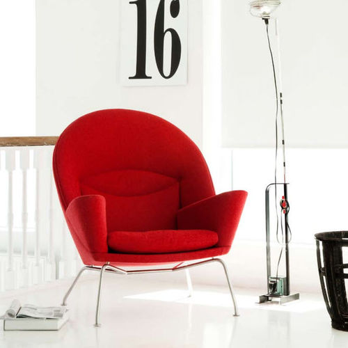 Fauteuil contemporain - CH468  - Carl Hansen & Son - en cuir / par Hans J. Wegner