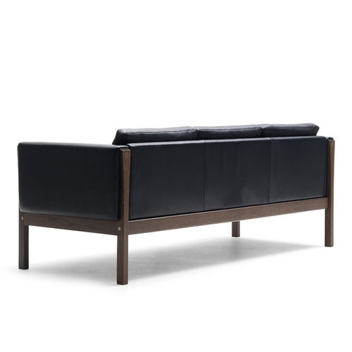Canapé contemporain - CH163 - Carl Hansen & Son - en cuir / noir / par Hans J. Wegner