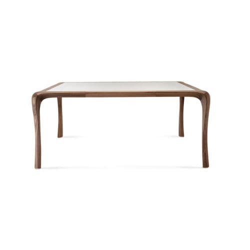 Table à manger contemporaine - WHITY - CECCOTTI COLLEZIONI - en noyer américain / en contreplaqué / en verre