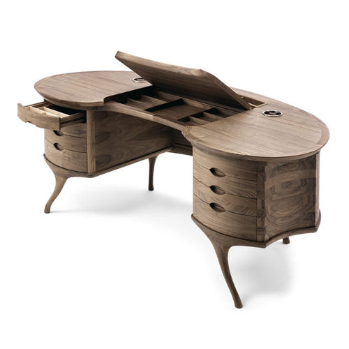 Bureau classique - BEAN - CECCOTTI COLLEZIONI - en érable / en noyer américain / en cuir