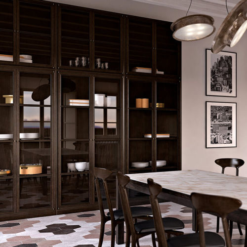 Vitrine contemporaine - CECCOTTI COLLEZIONI - en verre / en noyer américain / en contreplaqué