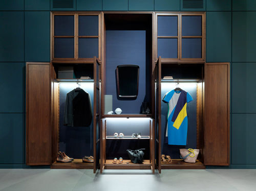 Armoire contemporaine - CECCOTTI COLLEZIONI - en contreplaqué / en noyer américain / en verre