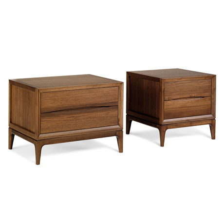 Table de chevet contemporaine - BRAD - CECCOTTI COLLEZIONI - en contreplaqué / en noyer américain / avec piètement en noyer américain