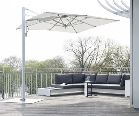 Parasol carré - LOUNGE - Conmoto - déporté / en aluminium / résistant au vent