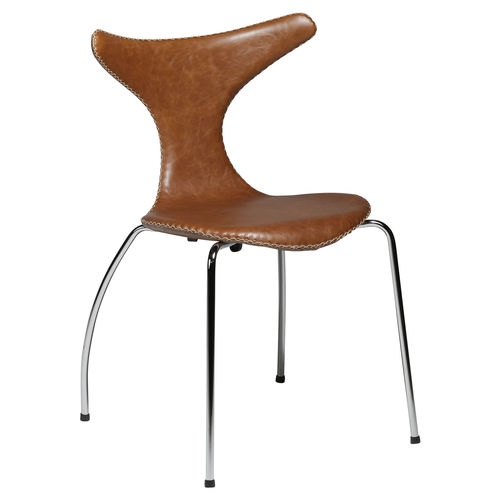 Chaise design scandinave - DOLPHIN  - DAN-FORM - d'intérieur / en cuir / avec piètement en bois courbé