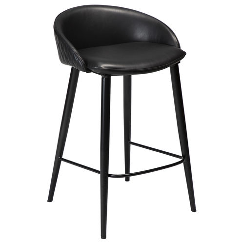 Tabouret de bar classique - DUAL - DAN-FORM - en cuir / en velours / avec piètement en acier