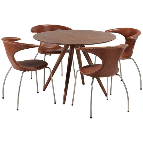 Table contemporaine - PHENO - DAN-FORM - en noyer / en frêne / avec piètement en noyer