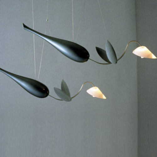 Lustre contemporain - BLUEBIRD - David D'Imperio - en acier inoxydable / en aluminium / en polycarbonate