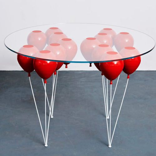 Table à manger design original - THE UP BALLOON - Duffy London - en verre / en acier / rectangulaire