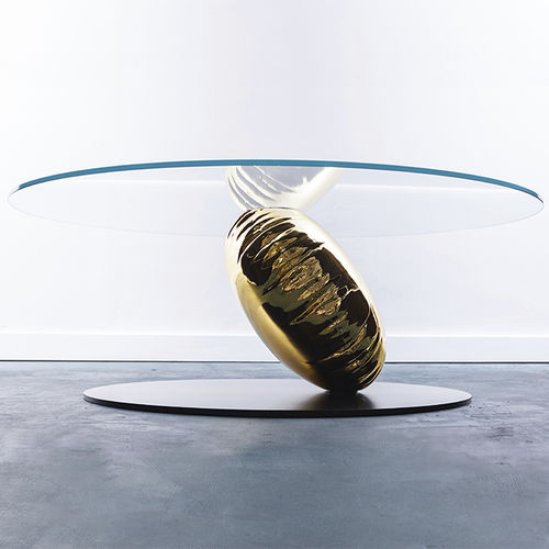 Table basse contemporaine - Balance - Duffy London - en verre / avec piètement en acier / avec piètement en acier inoxydable