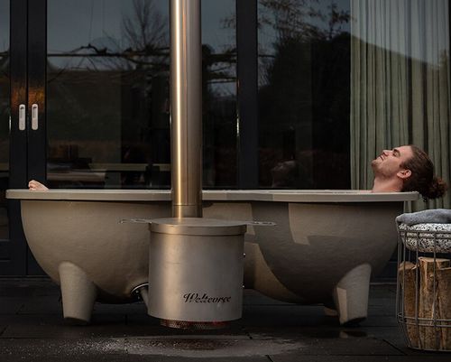 Bain nordique en fibre de verre - THE DUTCHTUB LOVESEAT - dutchtub - en acier inoxydable / résidentiel