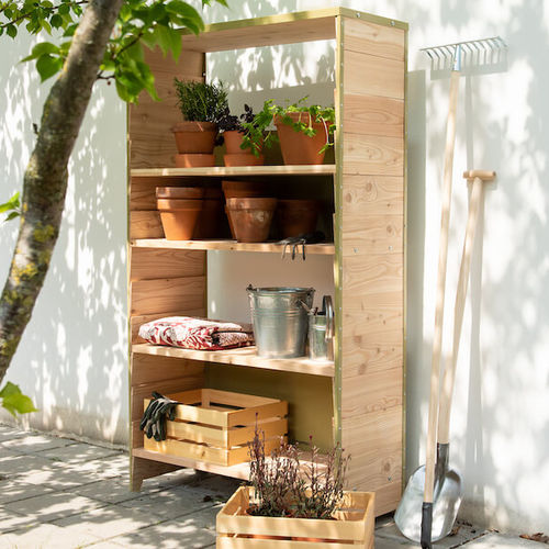 Étagère contemporaine - RABAT - dutchtub - en mélèze / en acier à revêtement par poudre / de jardin