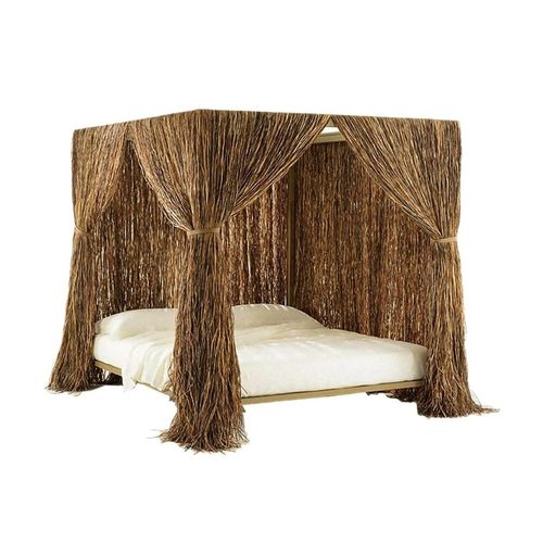 Lit à baldaquin - CABANA - edra - double / design original / en cuir