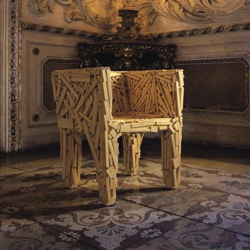Fauteuil design original - FAVELA - edra - en teck / en pin / en pin