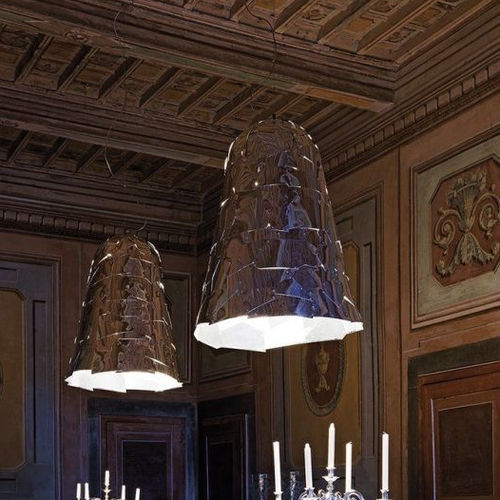 Lampe suspendue - CAMPANA - edra - en aluminium / en aluminium anodisé / en or