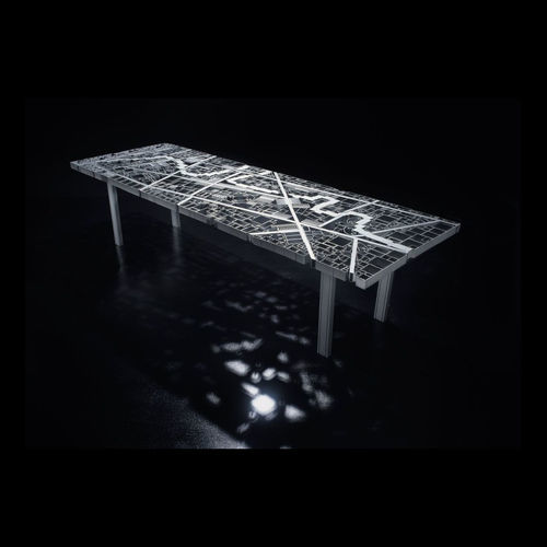 Table design original - BAGHDAD - edra - en aluminium extrudé / avec piètement en aluminium / rectangulaire