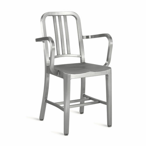 Chaise contemporaine - NAVY® : 1006-A - emeco - en aluminium / résidentielle / avec accoudoirs