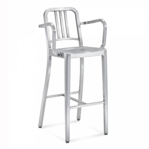Chaise de bar contemporaine - NAVY® : 1006 30A - emeco - en aluminium / résidentielle / avec accoudoirs
