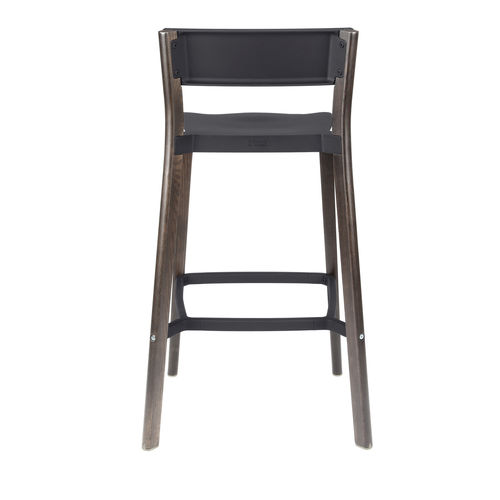 Tabouret de bar contemporain - LANCASTER : LANB DG DW - emeco - en fonte d'aluminium / avec piètement en frêne / professionnel