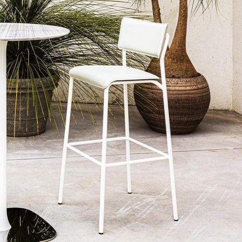 Chaise de bar contemporaine - Isotta  - ENRICO PELLIZZONI - d'intérieur / en cuir / avec piètement en métal