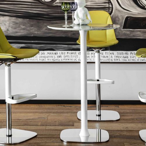 Table mange-debout contemporaine - RENDEZ-VOUS - ENRICO PELLIZZONI - en bois / en verre / en marbre