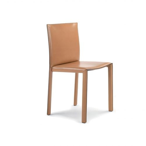 Chaise contemporaine - PASQUALINA - ENRICO PELLIZZONI - d'intérieur / en cuir / avec piètement en acier