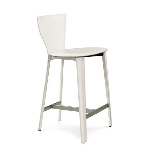 Chaise de bar contemporaine - CARLOTTA - ENRICO PELLIZZONI - d'intérieur / en cuir / avec piètement en acier