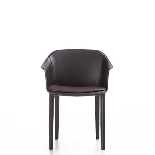 Fauteuil contemporain - EVA - ENRICO PELLIZZONI - en cuir / en polyuréthane / marron