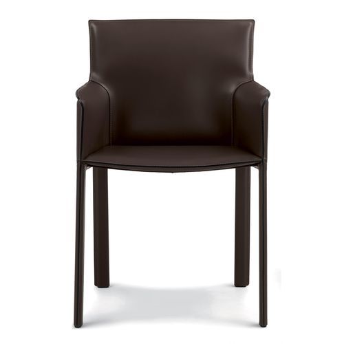 Fauteuil contemporain - PASQUALINA - ENRICO PELLIZZONI - en cuir / en acier / bleu