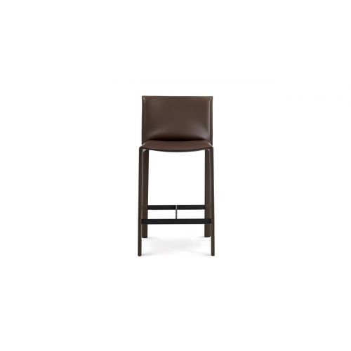 Chaise de bar contemporaine - PASQUALINA - ENRICO PELLIZZONI - d'intérieur / en cuir / avec piètement en acier