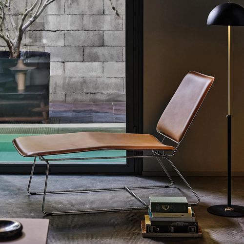 Chaise longue contemporaine - ECHOES S.H. - FLEXFORM - en mousse de polyuréthane / en cuir / en peau de vache