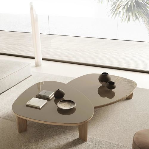 Table basse design - ARNOLD - FLEXFORM - en titane / en feutre / en wengé