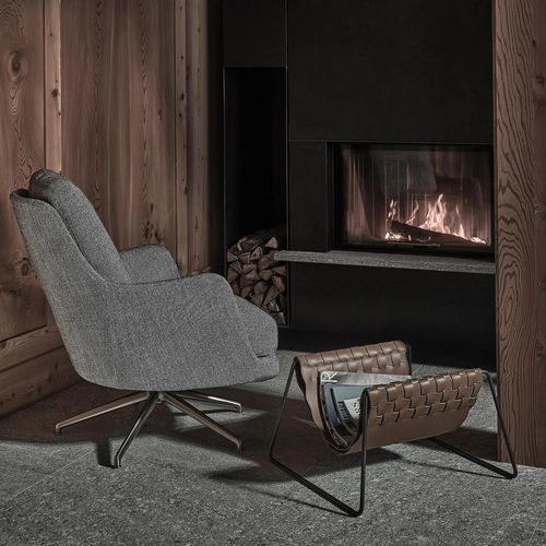 Porte-revues contemporain - MATE - FLEXFORM - en métal / en cuir / pour salon