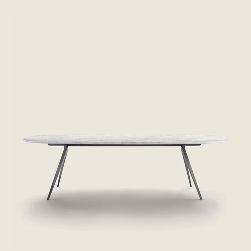 Table à manger contemporaine - ZEFIRO - FLEXFORM - en aluminium / en noyer / en teck