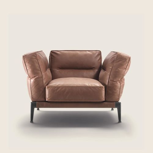 Fauteuil contemporain - ADDA - FLEXFORM - en cuir / en tissu / en métal