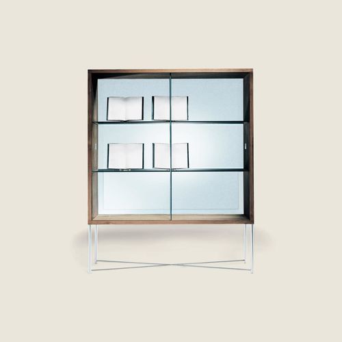 Vitrine contemporaine - MOKA - FLEXFORM - sur pied / en métal / en chêne