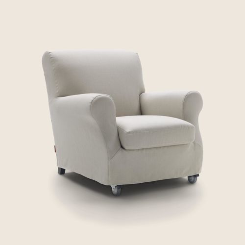 Fauteuil contemporain - NONNAMARIA - FLEXFORM - en cuir / en bois / déhoussable