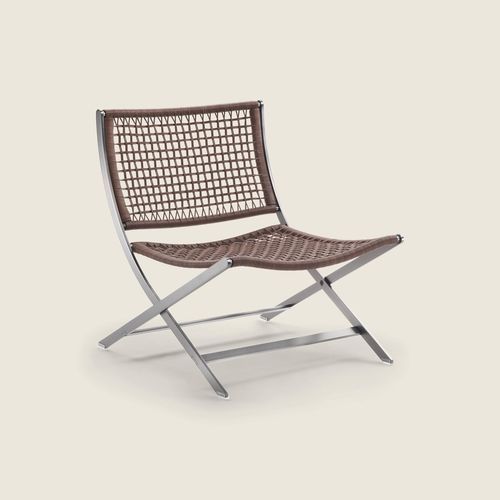Fauteuil contemporain - PETER - FLEXFORM - en cuir / en métal / avec repose-pieds