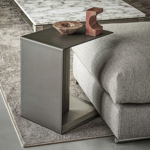 Table basse contemporaine - PLAIN - FLEXFORM - en métal / en cuir / rectangulaire