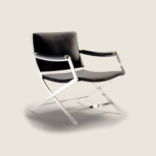 Fauteuil moderne - PAUL - FLEXFORM - en cuir / en métal / tapissé