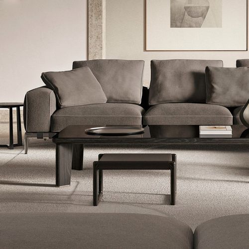 Ottoman contemporain - BRIG - FLEXFORM - en thermoplastique / en cuir / en bois massif