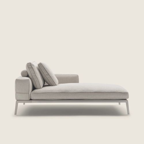 Méridienne contemporaine - LIFESTEEL - FLEXFORM - en plumes / en métal / avec piètement en métal