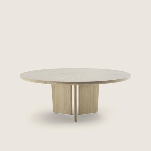 Table à manger moderne - MARQUIS - FLEXFORM - en placage de bois / ronde / avec plateau tournant central