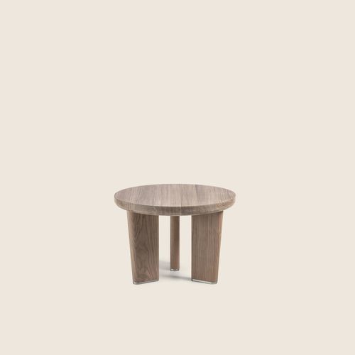 Table gigogne contemporaine - MARQUIS - FLEXFORM - en placage de bois / avec piètement en bois massif / circulaire