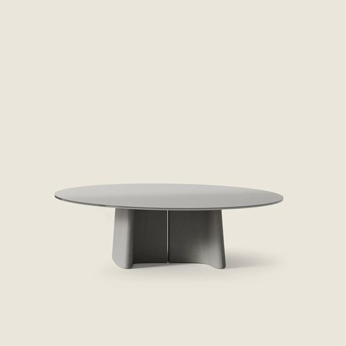 Table basse contemporaine - TARA - FLEXFORM - en béton fibré / avec piètement en béton fibré / circulaire