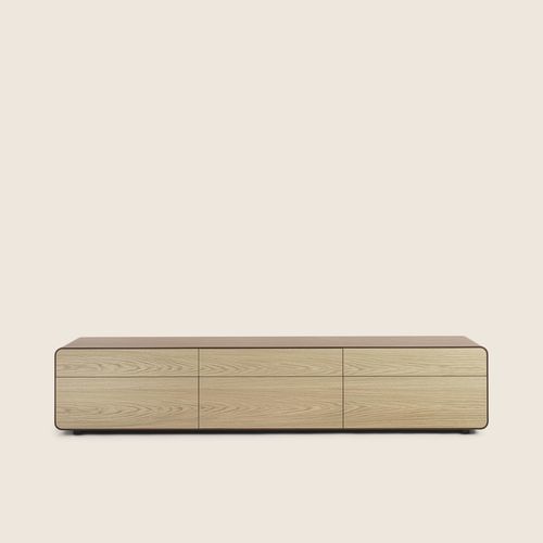 Commode contemporaine - CLARENCE - FLEXFORM - en cuir / en placage de bois / avec rangement