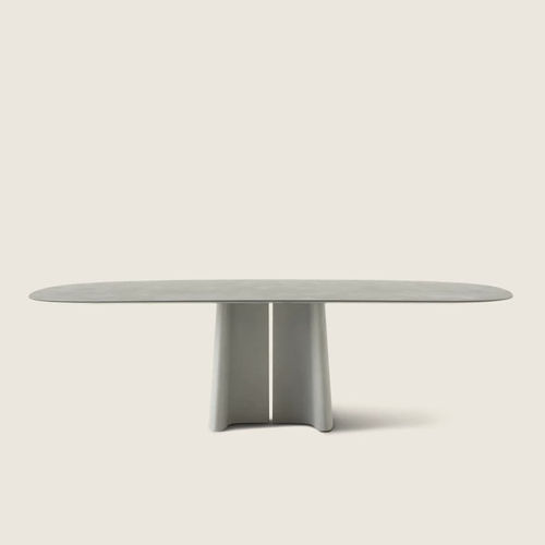 Table à manger moderne - TARA - FLEXFORM - en béton fibré / avec piètement en béton / rectangulaire