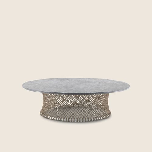Table basse contemporaine - OASIS - FLEXFORM - en verre trempé / avec piètement en acier inoxydable / ronde